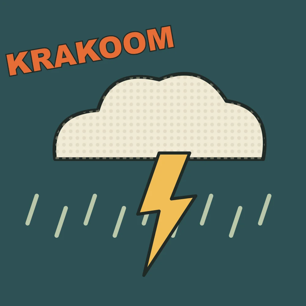 Storm Splash: One cloud, one bolt, one very loud word: the 'Comic weather' idea.
